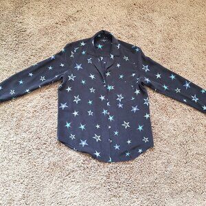 Rails Rebel Black Cosmic Stars long sleeve button-up shirt with lapels